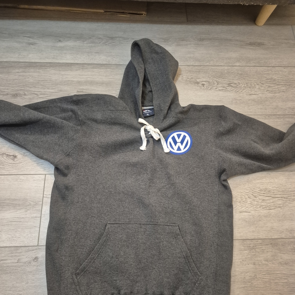 J. America Charcoal Hoodie with Blue Logo